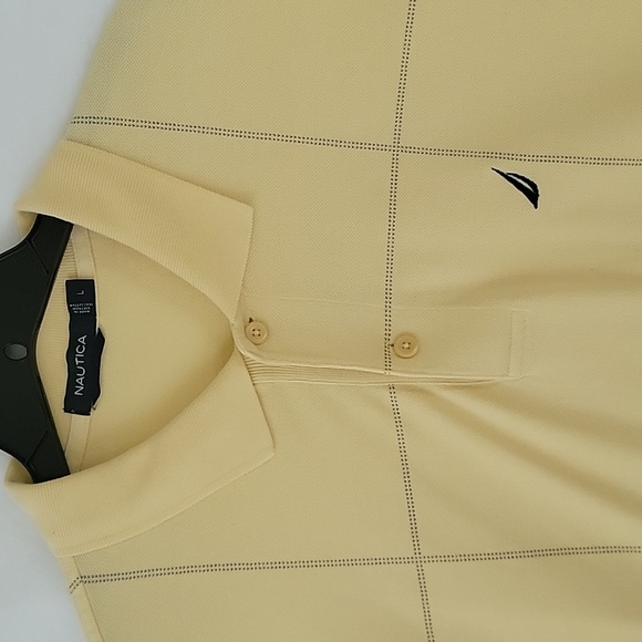 Nautica Men's Yellow 2 button Polo Shirt Size L - Picture 2 of 6